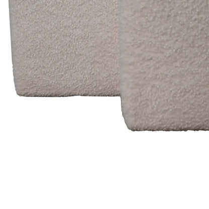 White Boucle Twin Footstool | Ottoman