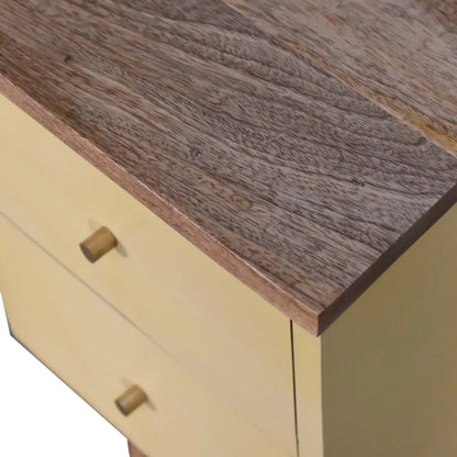 Yellow Hand Painted Bedside Table | Nightstand