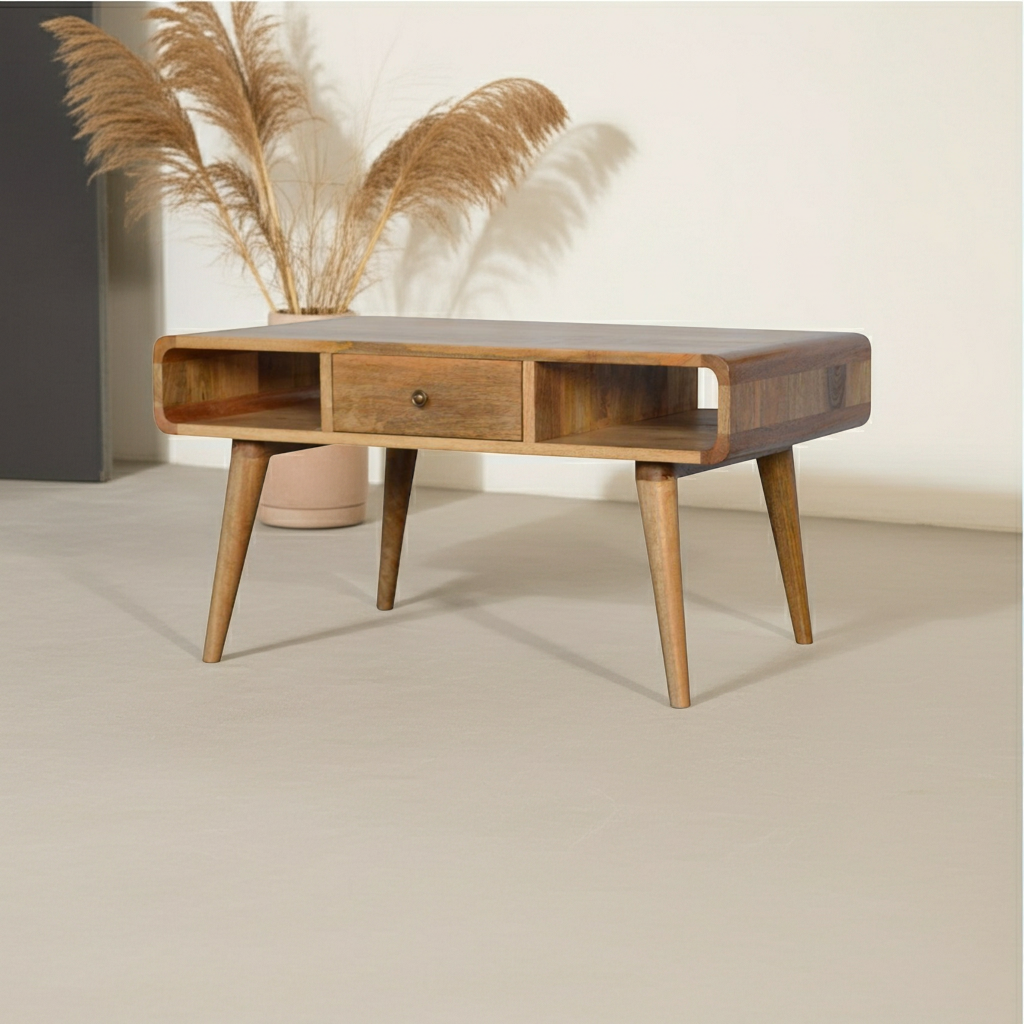 Curved Oak-ish Coffee Table