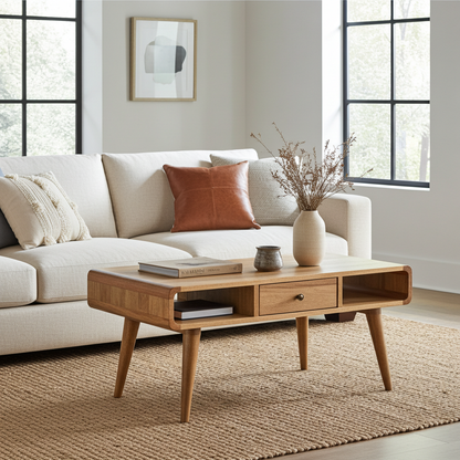Curved Oak-ish Coffee Table